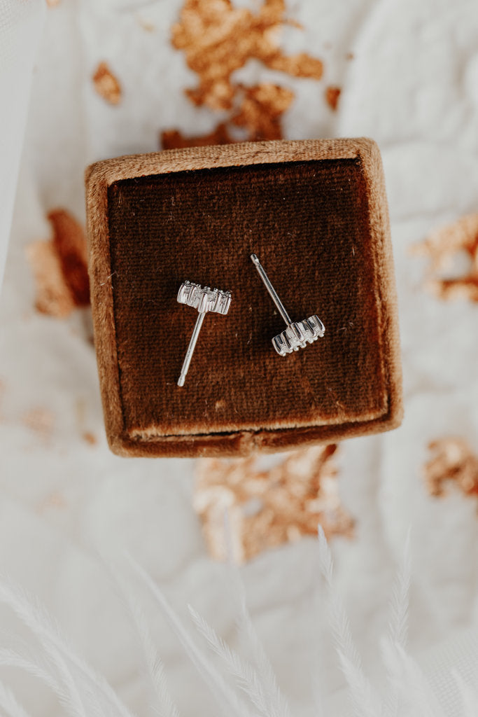 Most Unique Princess Cut Moissanite Engagement Studd Earring