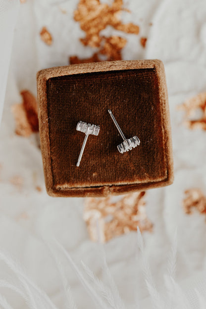 Most Unique Princess Cut Moissanite Engagement Studd Earring