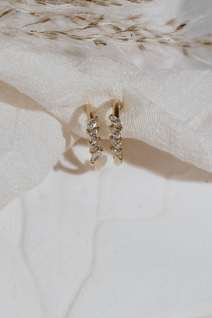 UniqueMarquise Cut Moissanite Diamond Hoops Earring