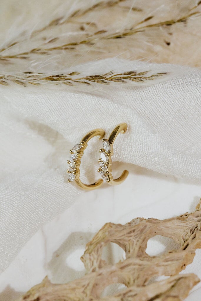 UniqueMarquise Cut Moissanite Diamond Hoops Earring