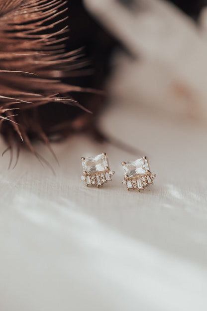 Stunning Radiant Cut Moissanite Cut Stud Earring For Her
