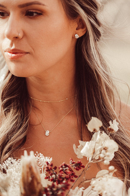 Stunning Round Cut Moissanite Engagement Studs Earings