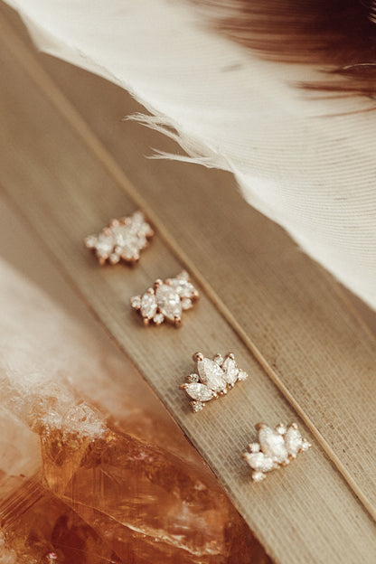 Mutli Stone Marquise Cut Moissanite Engagemnt Stud Earring