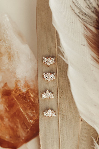 Mutli Stone Marquise Cut Moissanite Engagemnt Stud Earring