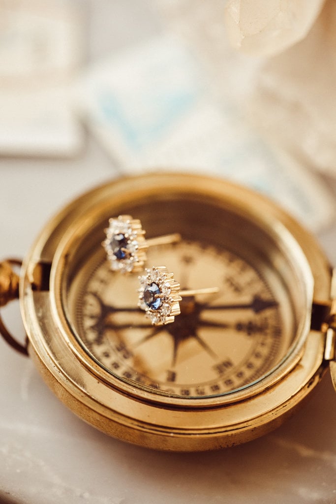 Halo Blue Round Cut Moissanite Engagement Stud Earrings