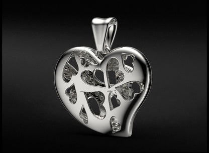 Stylish Pendant Heart Love With Moissanite Diamonds