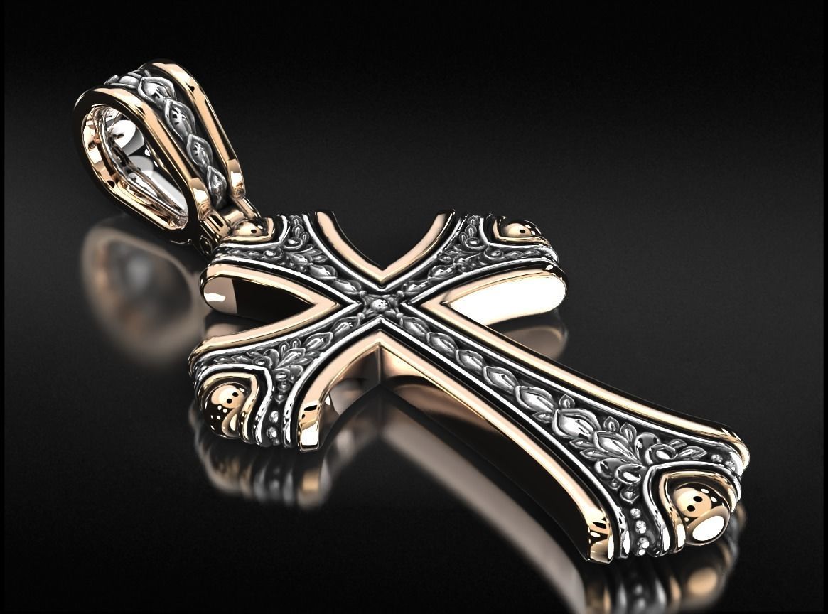 Most Stunning Unique Cross With Dual Tone Pendant