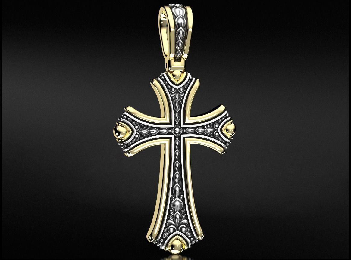 Most Stunning Unique Cross With Dual Tone Pendant