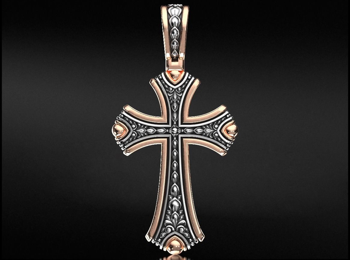Most Stunning Unique Cross With Dual Tone Pendant