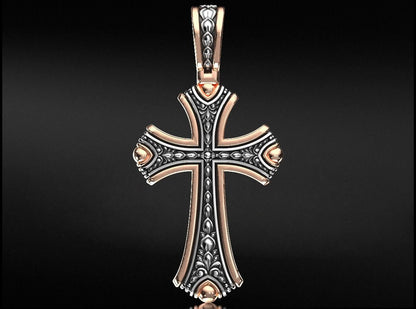 Most Stunning Unique Cross With Dual Tone Pendant