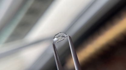 Colorless Step Cut Half Moon Moissanite Loose