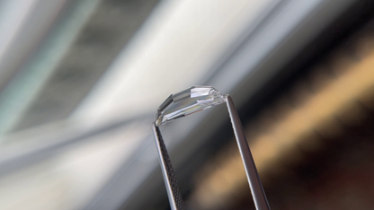 Colorless Step Cut Half Moon Moissanite Loose