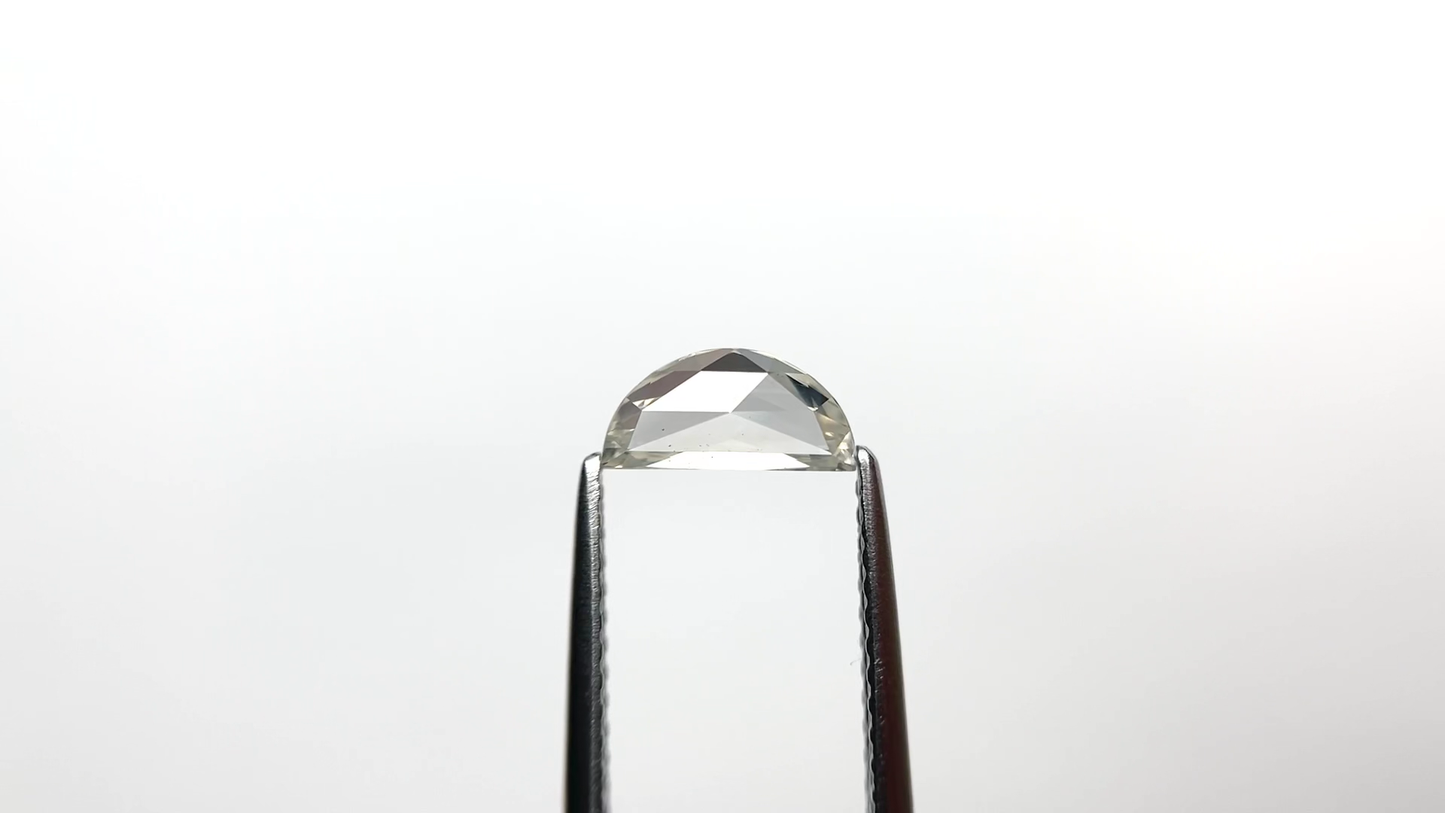 Colorless Rose Cut Half Moon Moissanite Loose