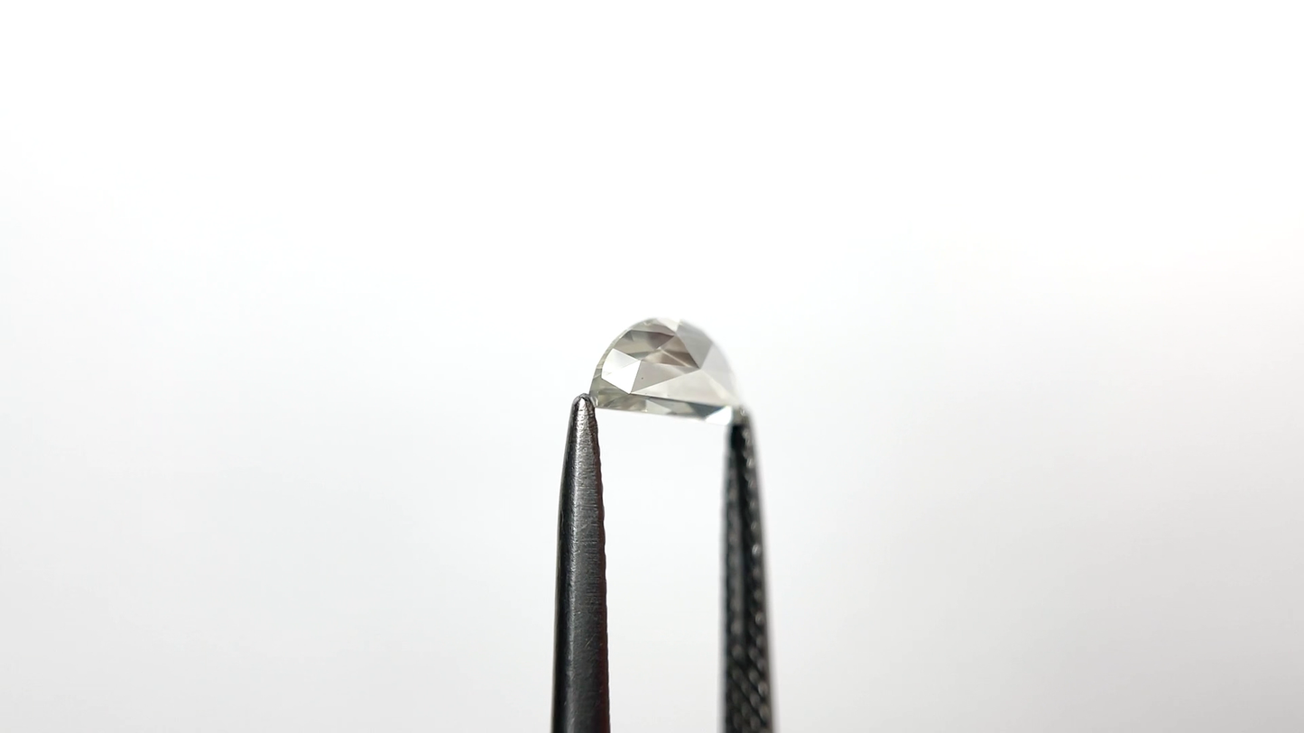 Colorless Rose Cut Half Moon Moissanite Loose