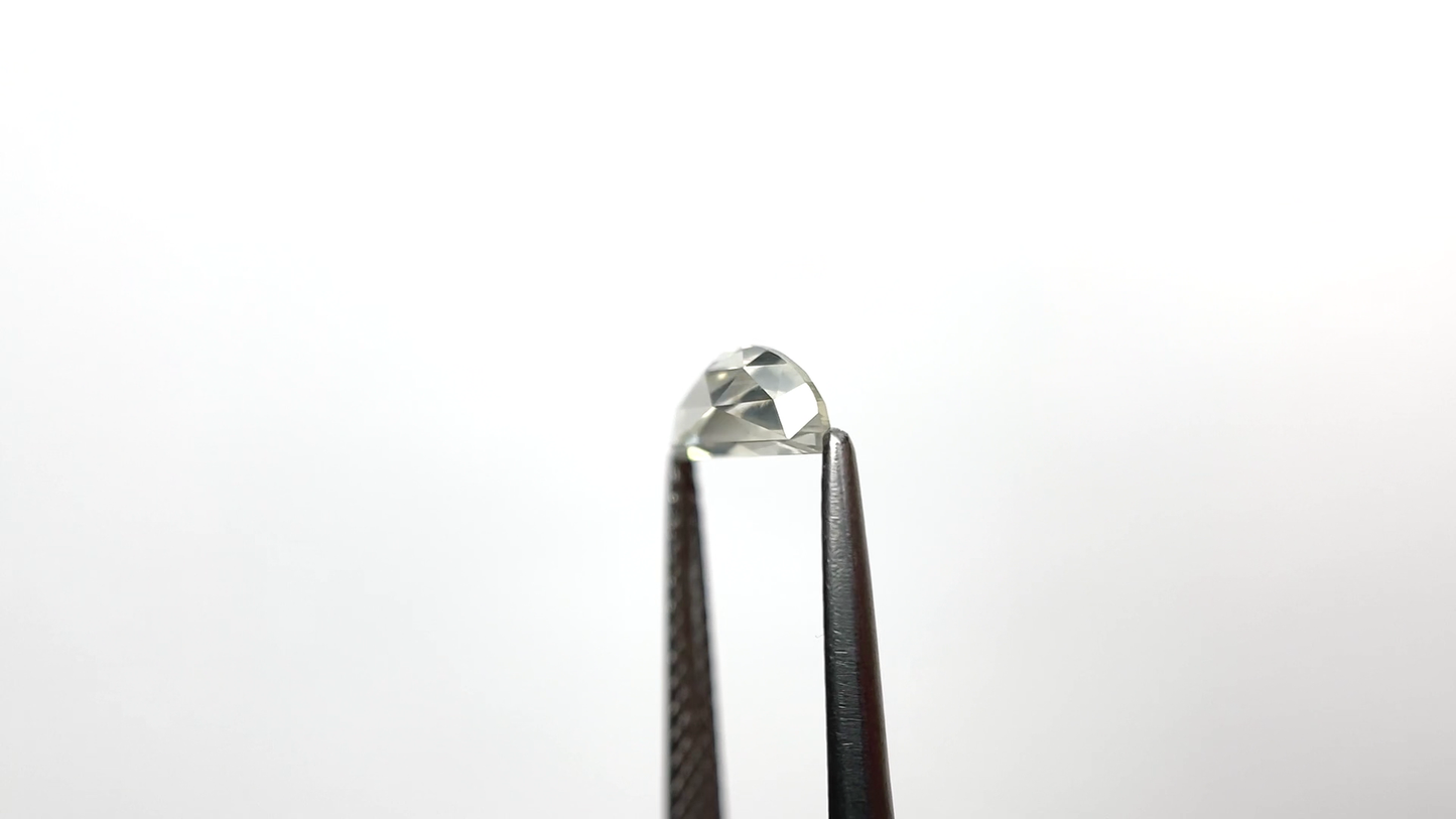 Colorless Rose Cut Half Moon Moissanite Loose
