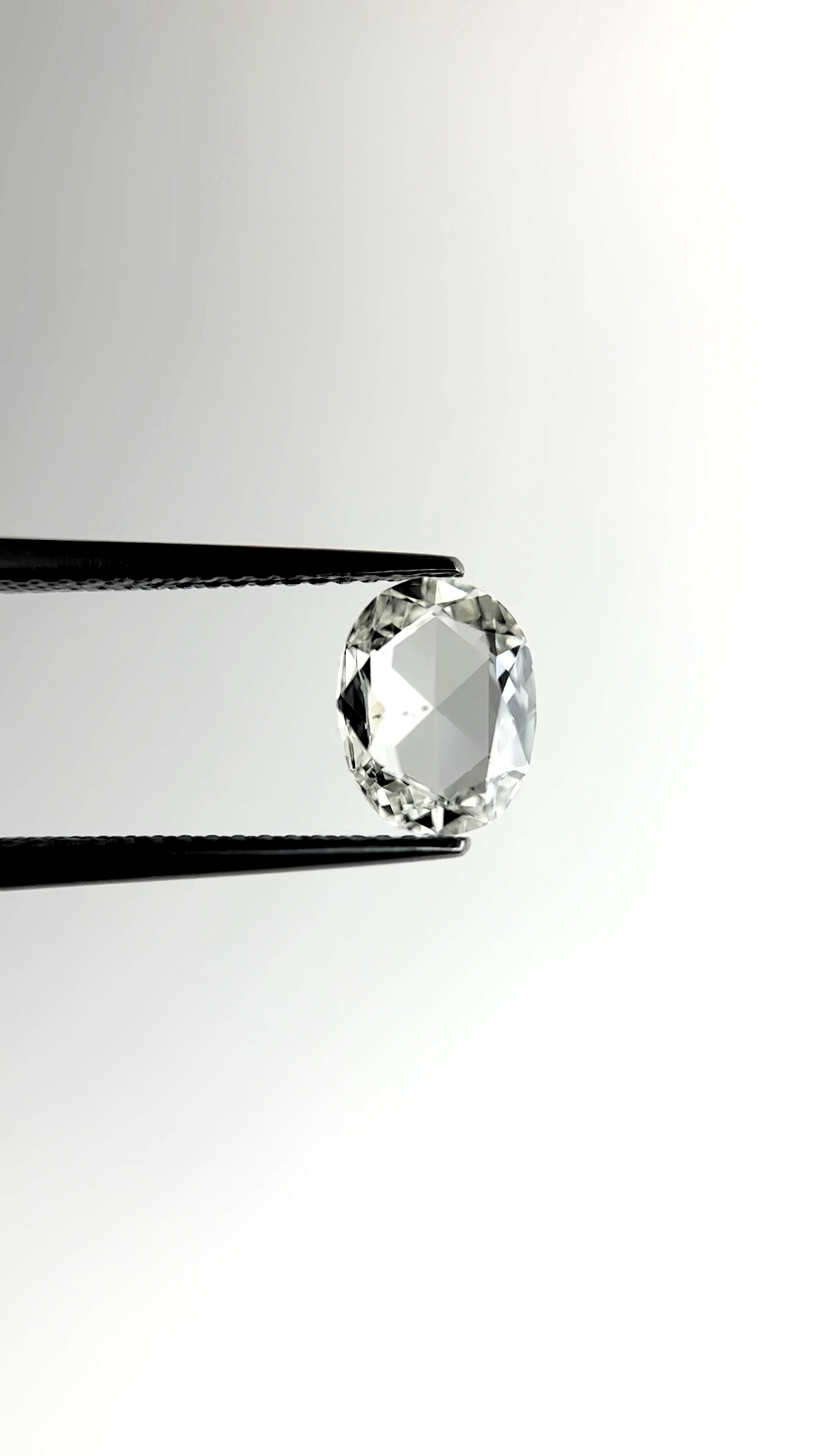 Rose Cut Oval Moissanite Diamond Engagement Ring