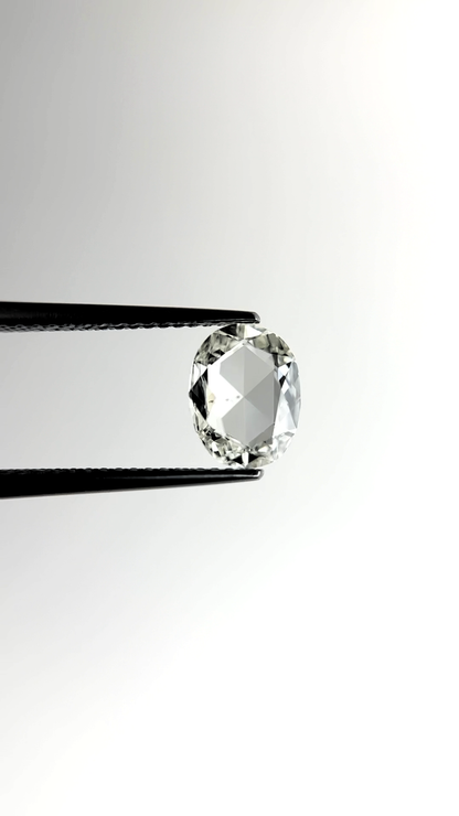 Rose Cut Oval Moissanite Diamond Engagement Ring