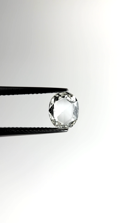 Rose Cut Oval Moissanite Diamond Engagement Ring