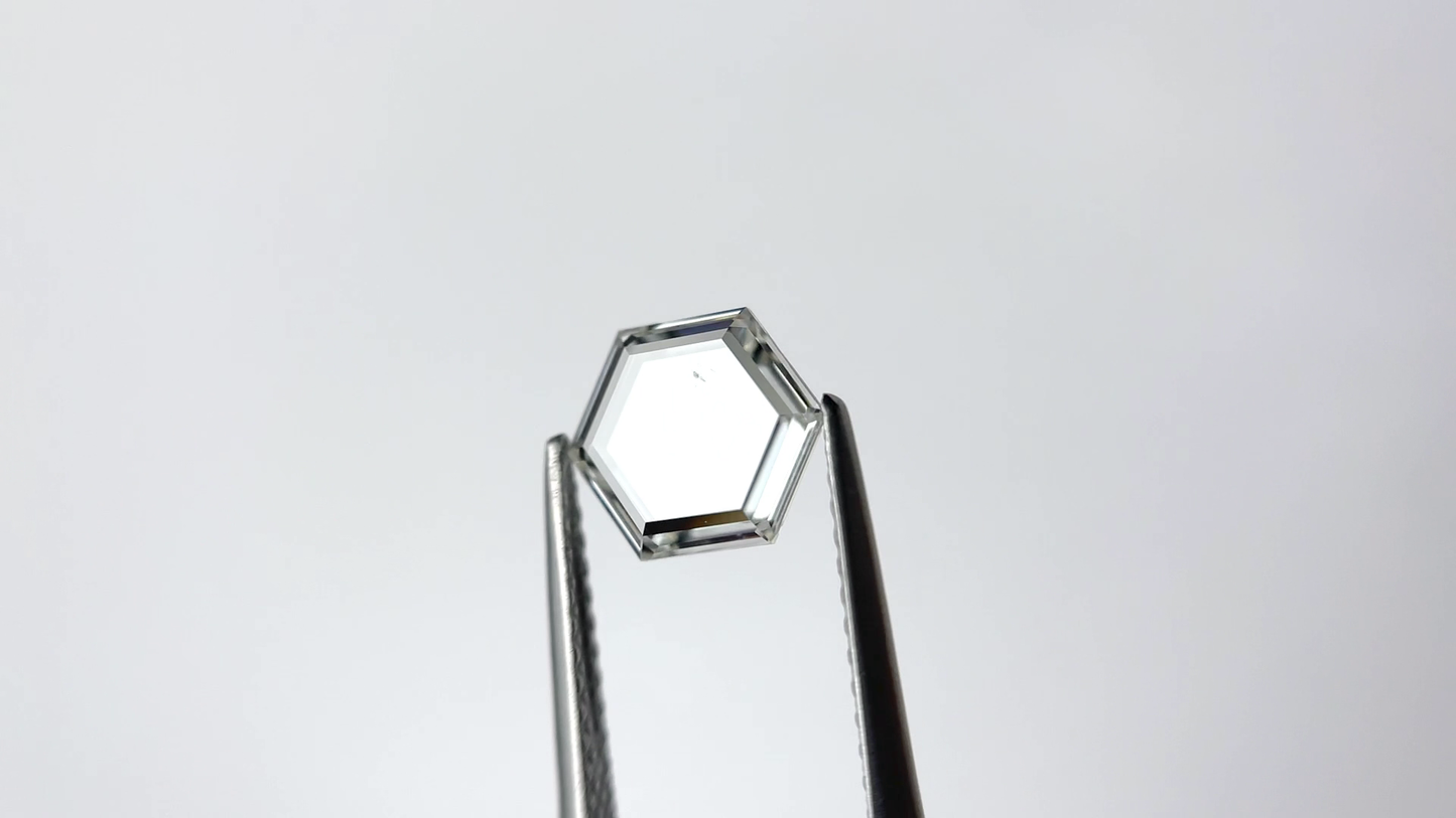 Most Unique Coloress Hexagon Portrait Loose Moissanite For Anniversary Ring/ Custom Made Moissanite Diamond/ Loose Solitaire Handmade Stone